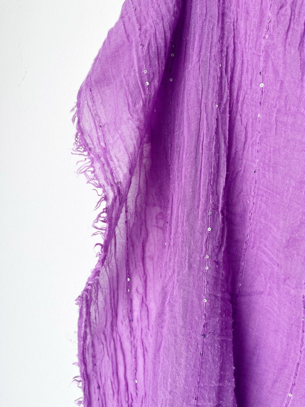 Lightweight Lavender-Colored Wrap and Infinity Scarf with Subtle Sequin Details - Picture 4 of 10
